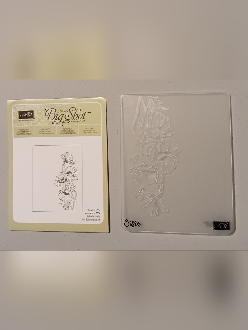 Stampin Up! FLOWER GARDEN Embossing Folder Textured Impressions Big Shot Sizzix